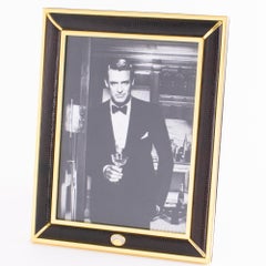 Gucci Lizard Skin Leather and Gilded Brass Picture Frame, Italy circa 1970