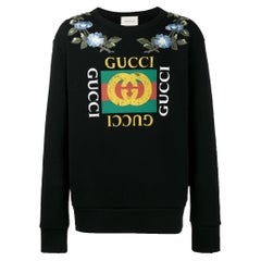 Gucci Logo and Flowers Cotton Sweatshirt  