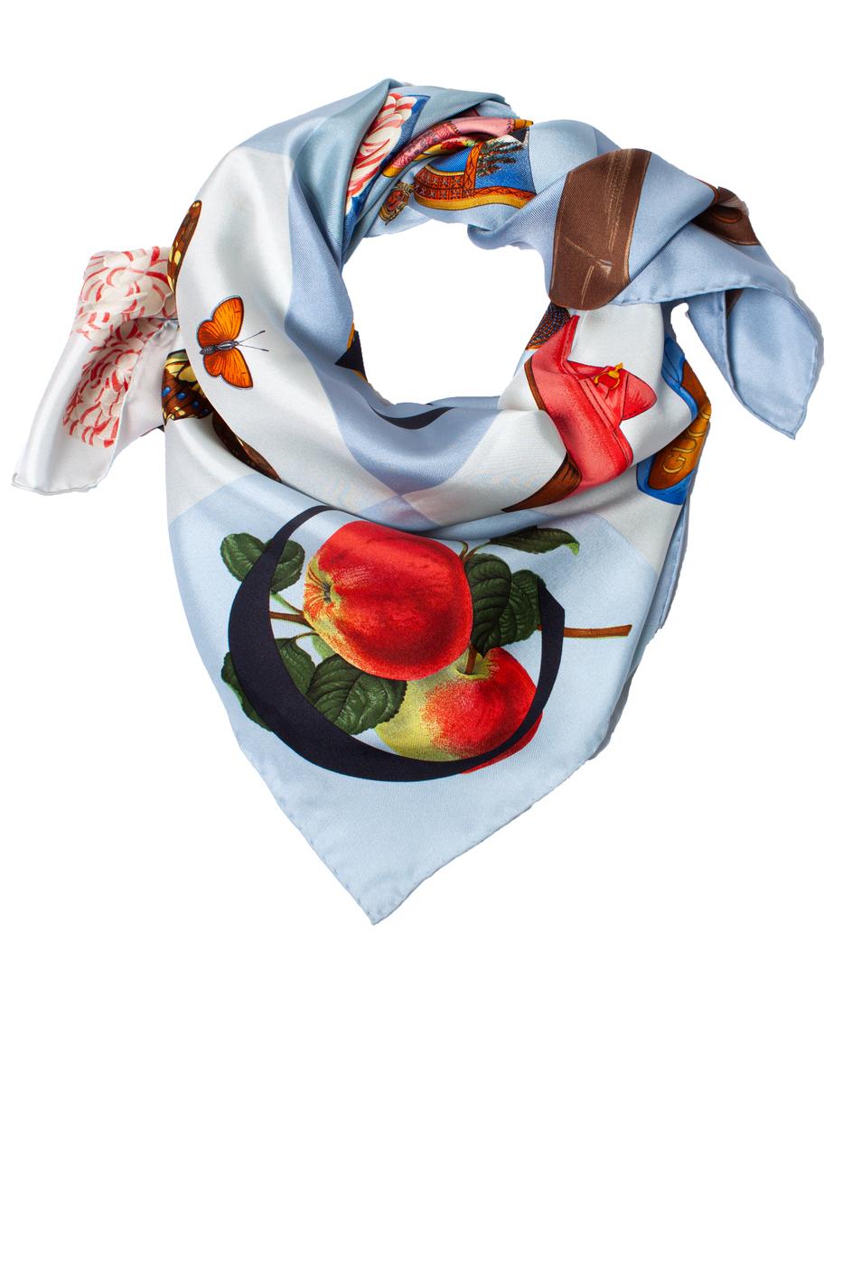 Gucci, Logo and iconic item printed silk scarf For Sale 5