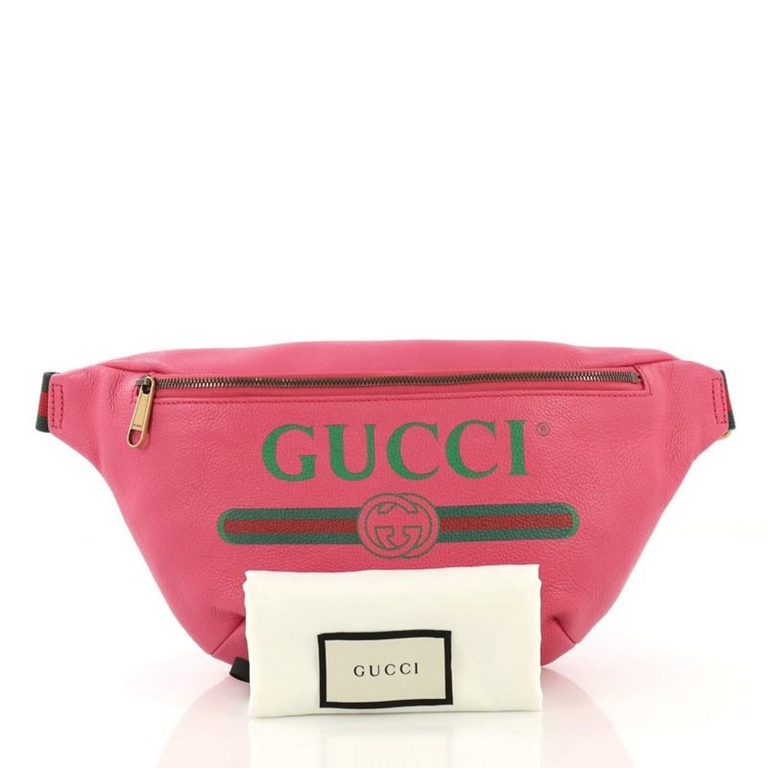 Gucci Logo Belt Bag Printed Leather Medium At 1stdibs