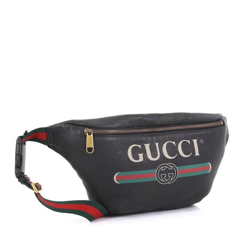 Gucci Logo Belt Bag Printed Leather Medium at 1stDibs