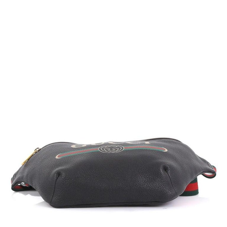 Gucci Logo Belt Bag Printed Leather Medium at 1stdibs
