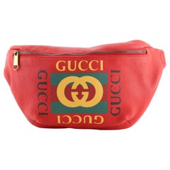fake gucci symbol Gucci Logo Belt Bag Printed Leather Medium