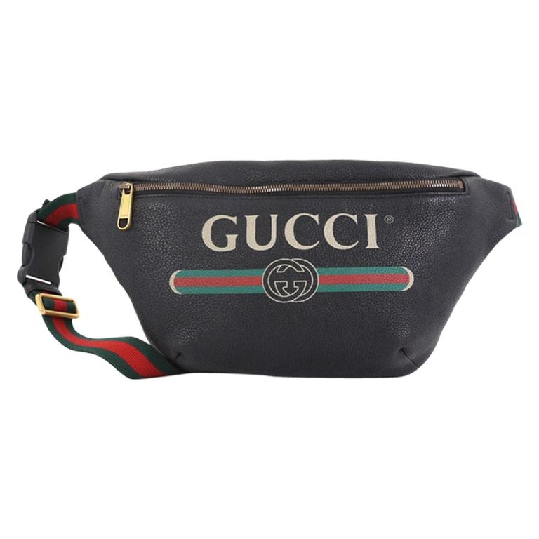 Gucci Logo Belt Bag Printed Leather Medium at 1stdibs