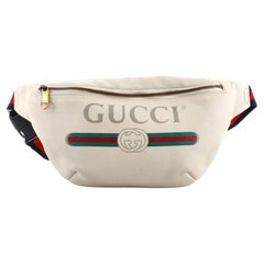 Used Gucci Logo Belt Bag Printed Leather Medium