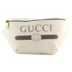 Used Gucci Logo Belt Bag Printed Leather Medium