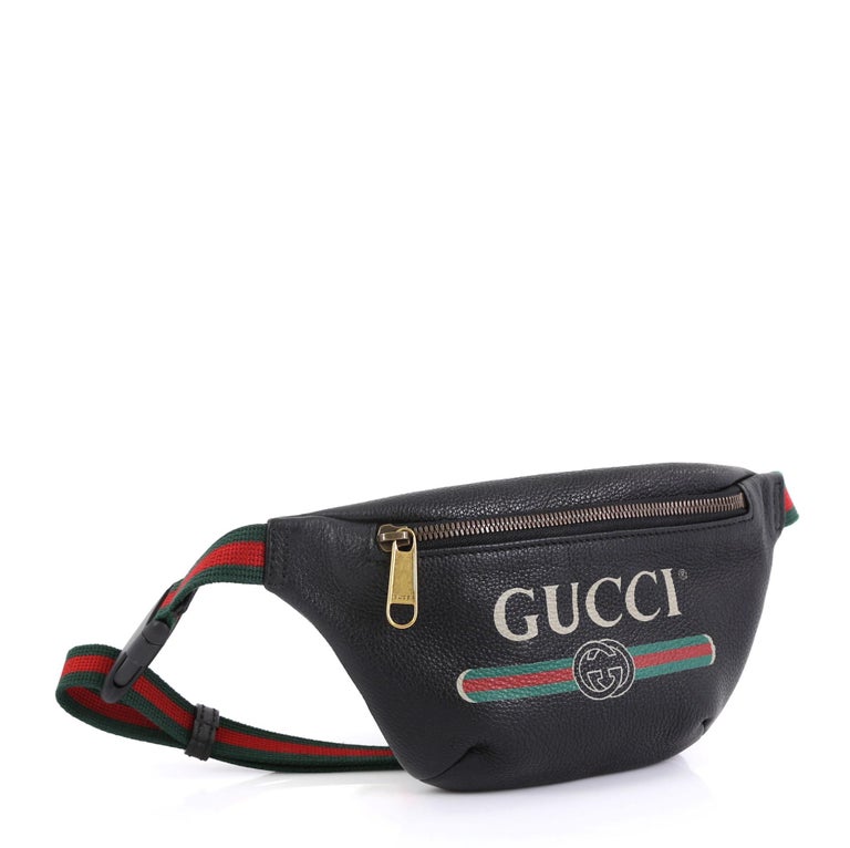 Gucci Logo Belt Bag Printed Leather Small at 1stdibs