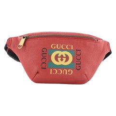 Used Gucci Logo Belt Bag Printed Leather Small