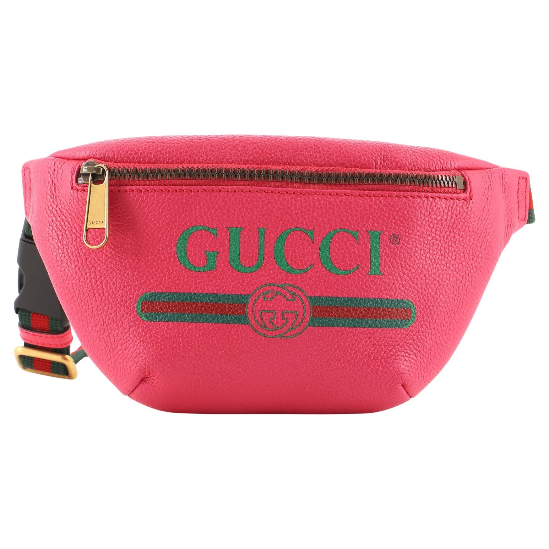 Gucci Logo Belt Bag Printed Leather Small
