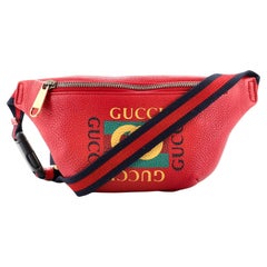 Used Gucci Logo Belt Bag Printed Leather Small