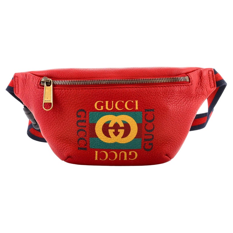 Gucci Logo Belt Bag Printed Leather Small at 1stDibs