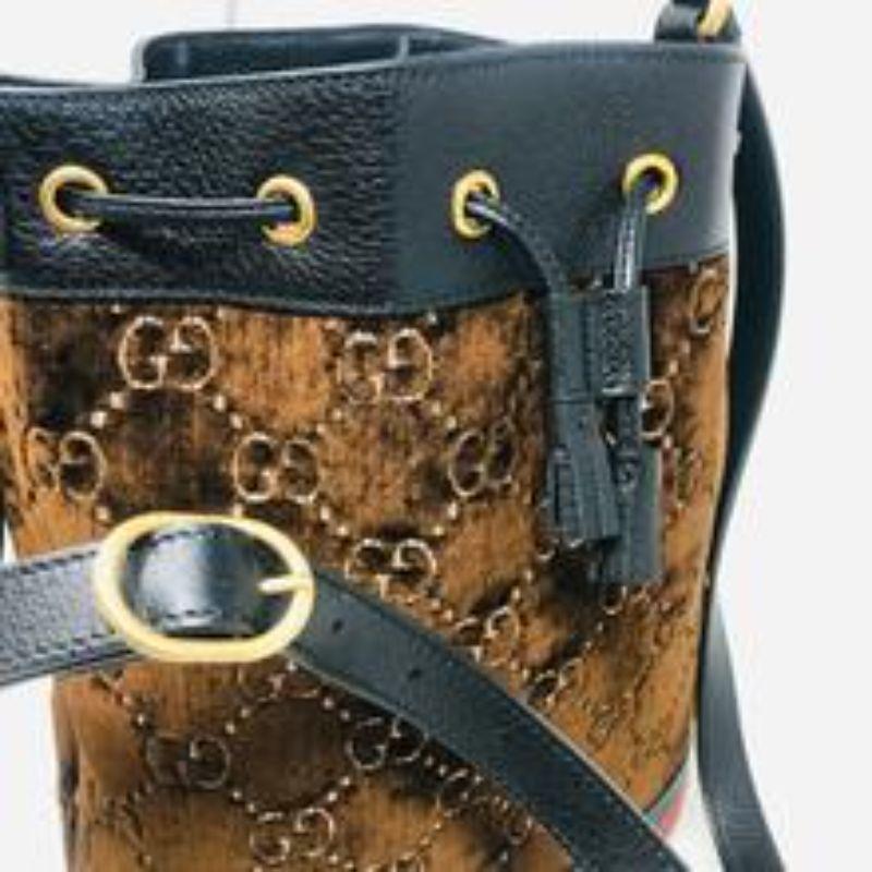 Ophia Gg Bucket Bag mit braunem Samt-Logo von Gucci im Angebot 5