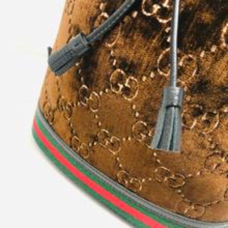 Ophia Gg Bucket Bag mit braunem Samt-Logo von Gucci im Angebot 2