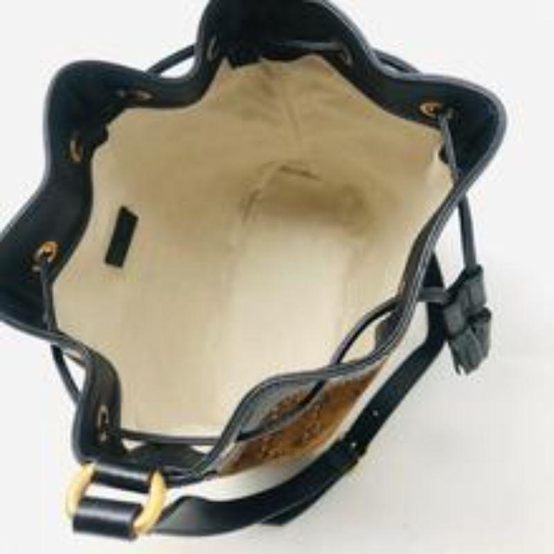 Ophia Gg Bucket Bag mit braunem Samt-Logo von Gucci im Angebot 3
