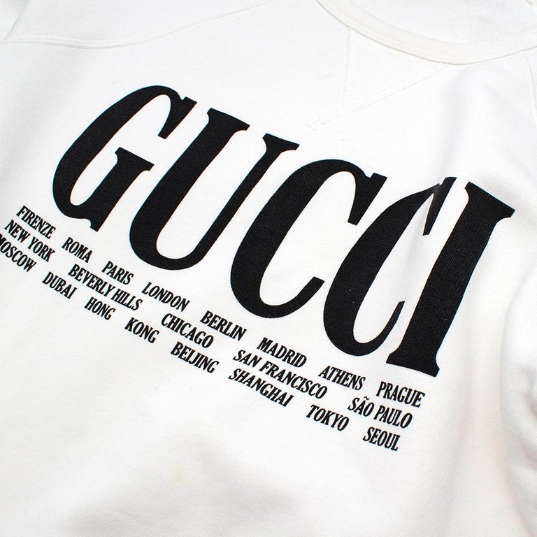 Gucci Logo Cities White Sweatshirt S at 1stDibs | gucci cities sweatshirt,  dog fendi jumper