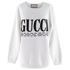 Gucci Logo Cities Weißes Sweatshirt S