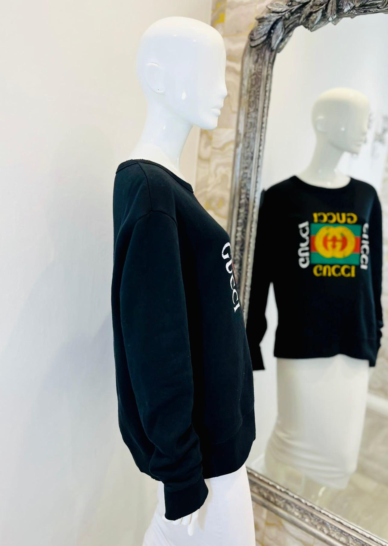 Gucci Logo Cotton Sweatshirt In Excellent Condition In London, GB