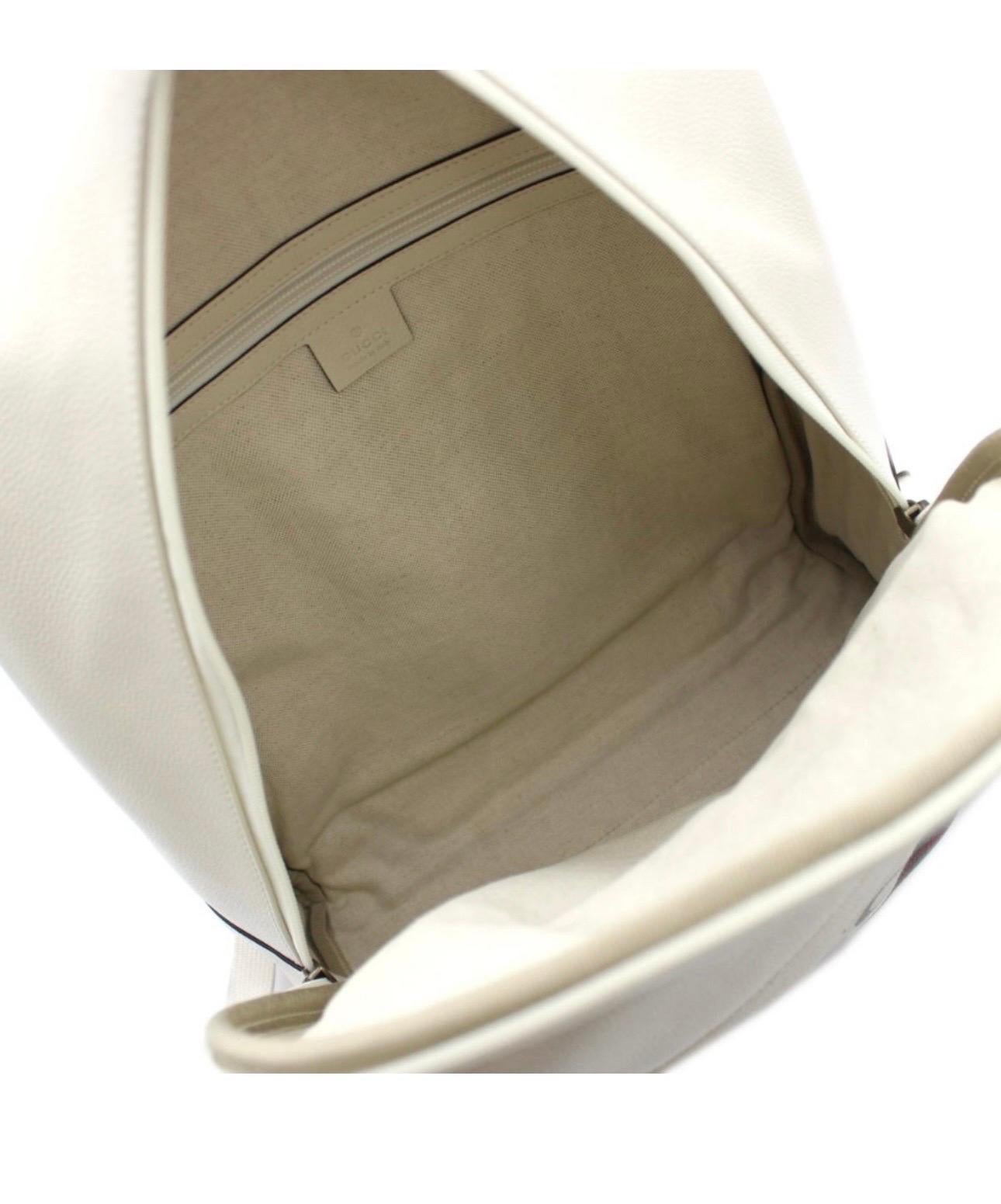 Gucci Logo Cripto imprimé cuir ivoire 100 % authentique avec sa boîte ! Sac à dos unisexe en vente 10