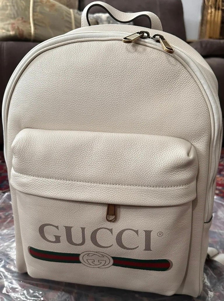 Gucci Logo Cripto Print Leather Ivory 100% Authentic W/ BOX  display picture 1