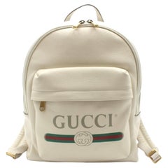Gucci Logo Cripto Print Leather Ivory 100% Authentic W/ BOX! Unisex Backpack