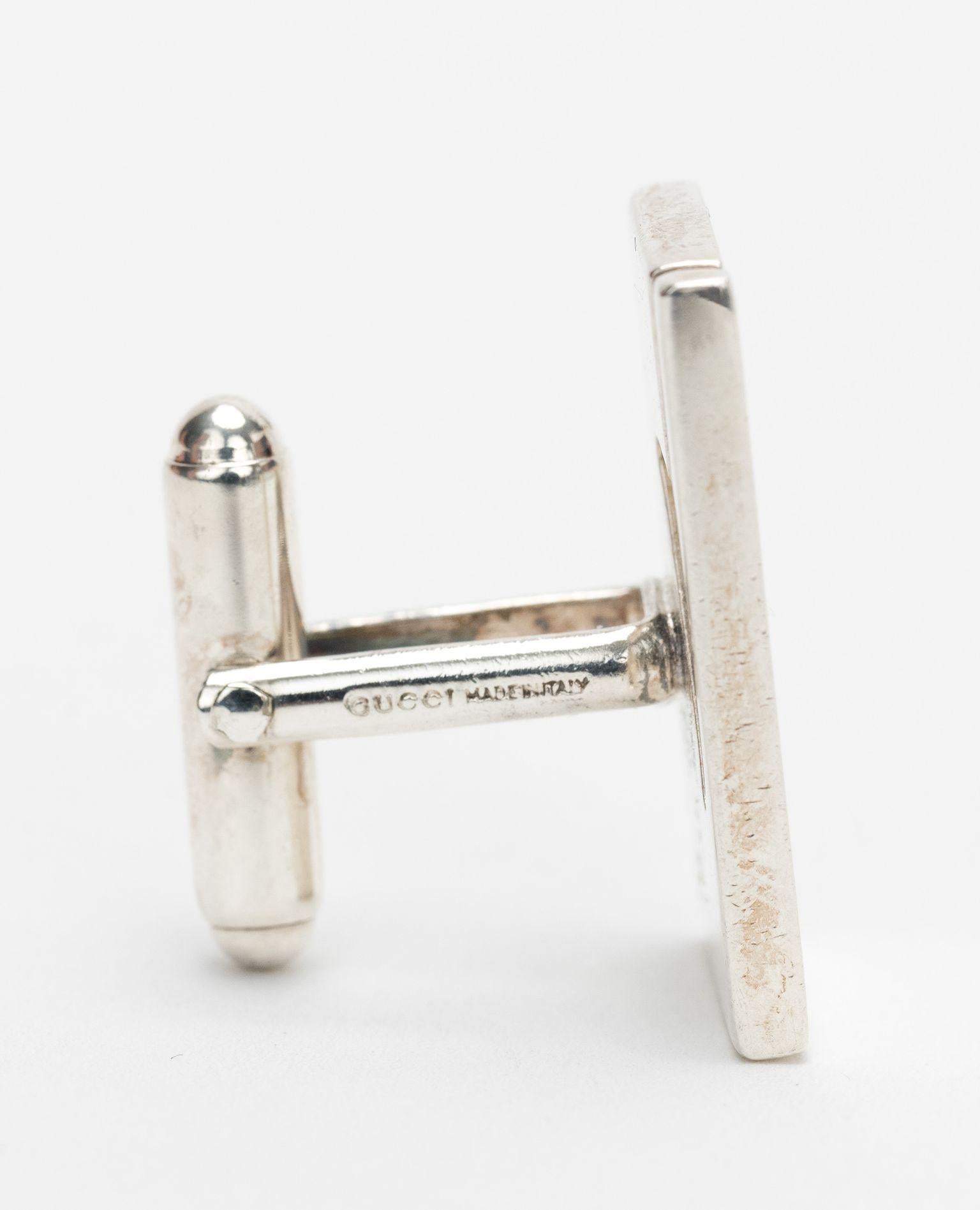 Gemelli con logo Gucci A. Silver in vendita 3