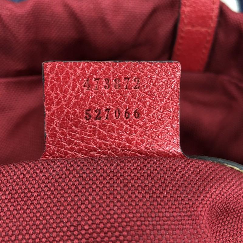 Gucci Logo Drawstring Backpack Striped Raffia Large 1
