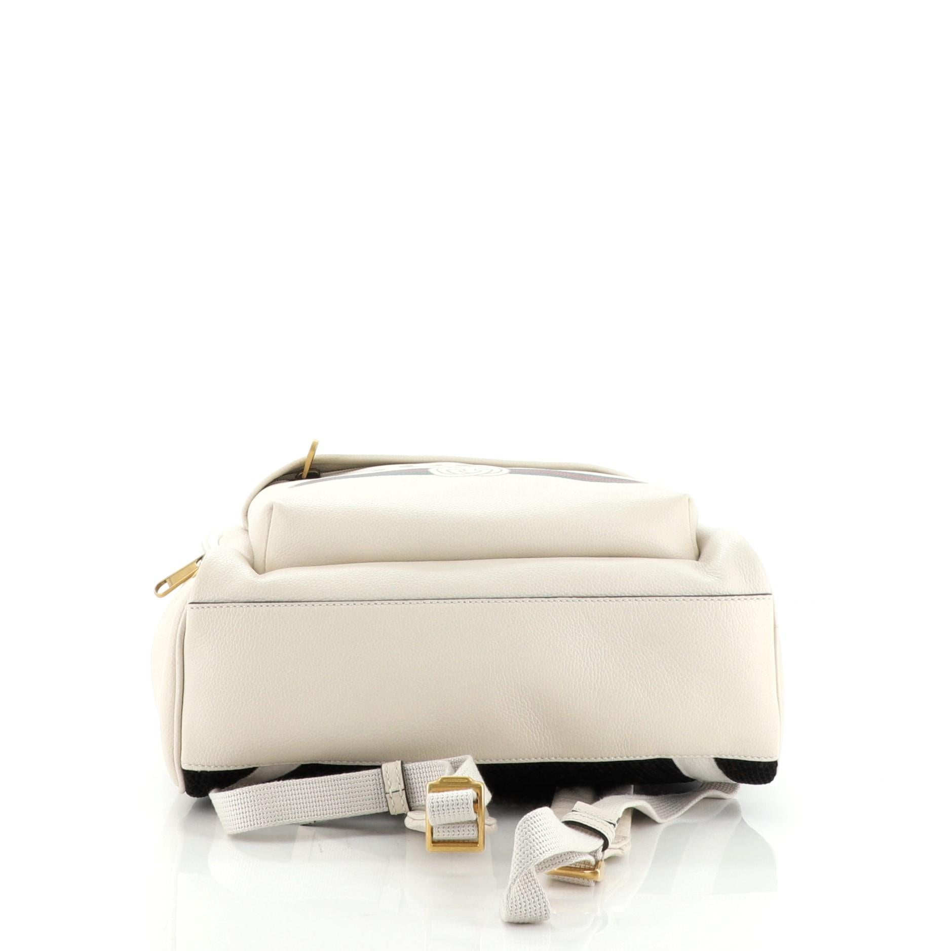 Gucci Logo Front Tasche Rucksack bedrucktes Leder für Damen oder Herren