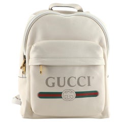 Gucci Logo Front Pocket Backpack Printed Leather