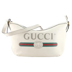 Gucci Logo Half-Moon Hobo Printed Leather
