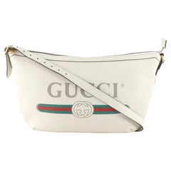 Gucci Logo Half-Moon Hobo Printed Leather