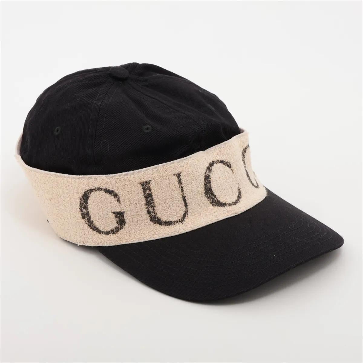 Gucci Logo Fascia in cotone CAP Nero In condizioni buone in vendita a Indianapolis, IN