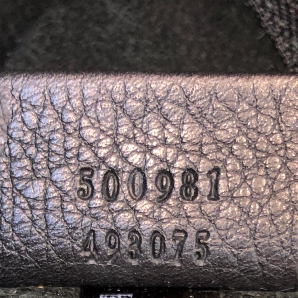 Black Gucci Logo Portfolio Clutch Printed Leather Medium