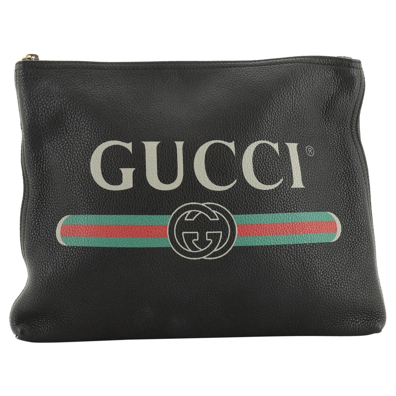 Gucci Logo Portfolio Clutch Printed 