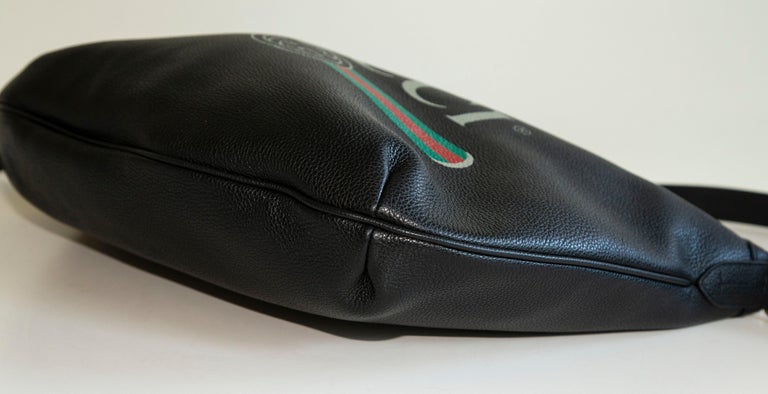 Sold at Auction: Gucci Black Leather Half Moon Flat Hobo Bag Serial  #001.115.1206