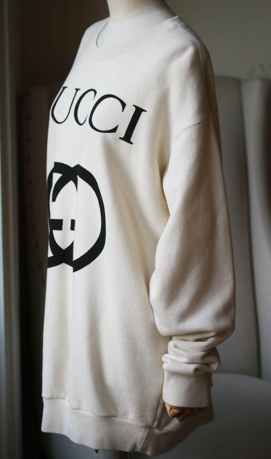 White Gucci Logo-Printed Cotton-Jersey Sweatshirt