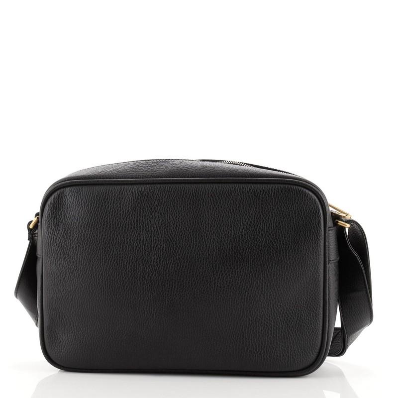 Black Gucci Logo Shoulder Bag Printed Leather