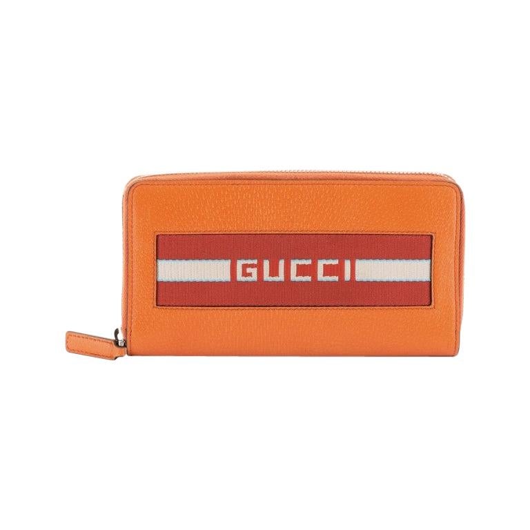 Gucci Logo Zip Around Wallet Leather Long