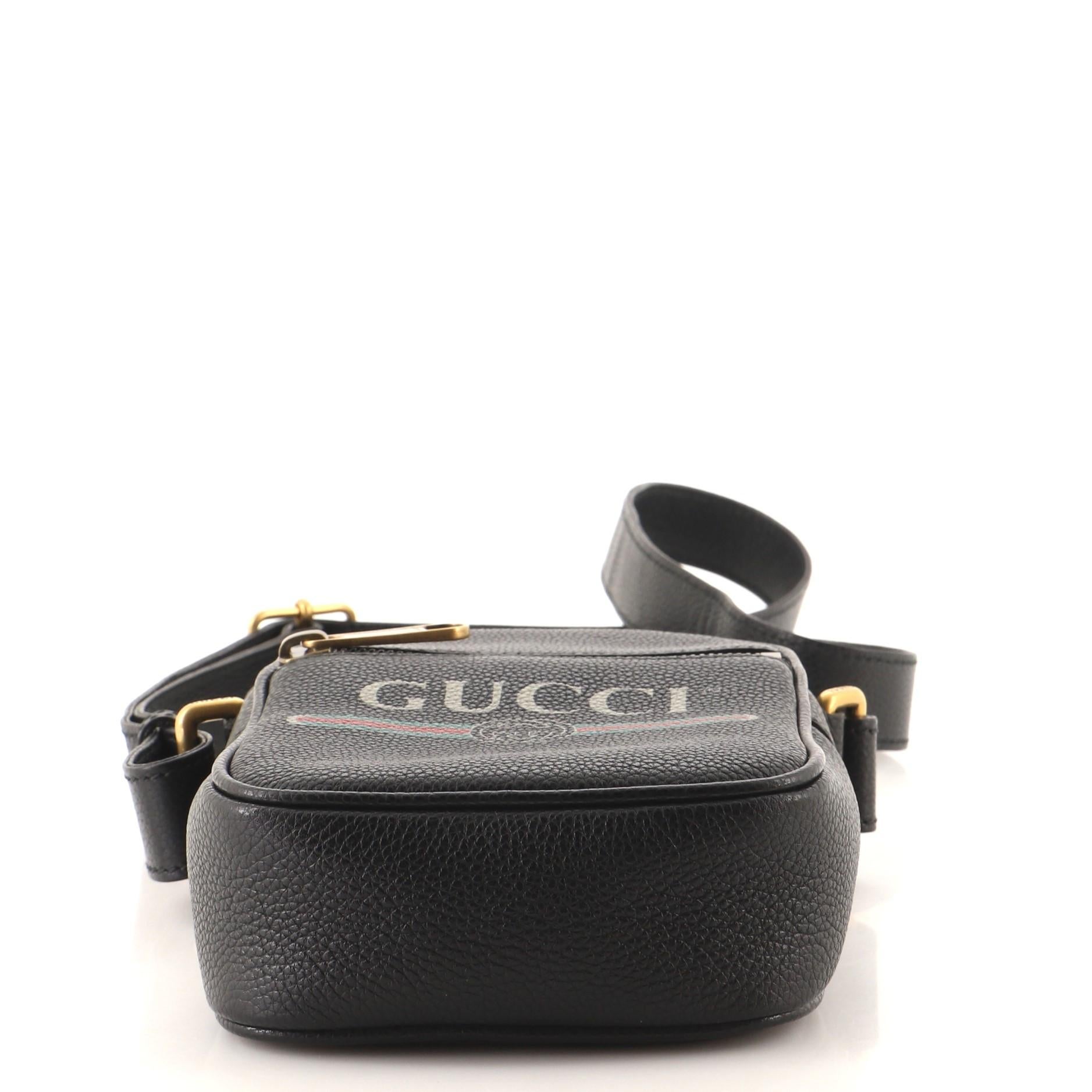 Women's or Men's Gucci Logo Zip Messenger Bag Printed Leather Mini