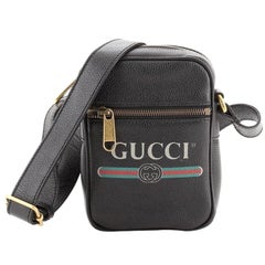 Gucci  Logo Zip Messenger Bag Printed Leather Mini