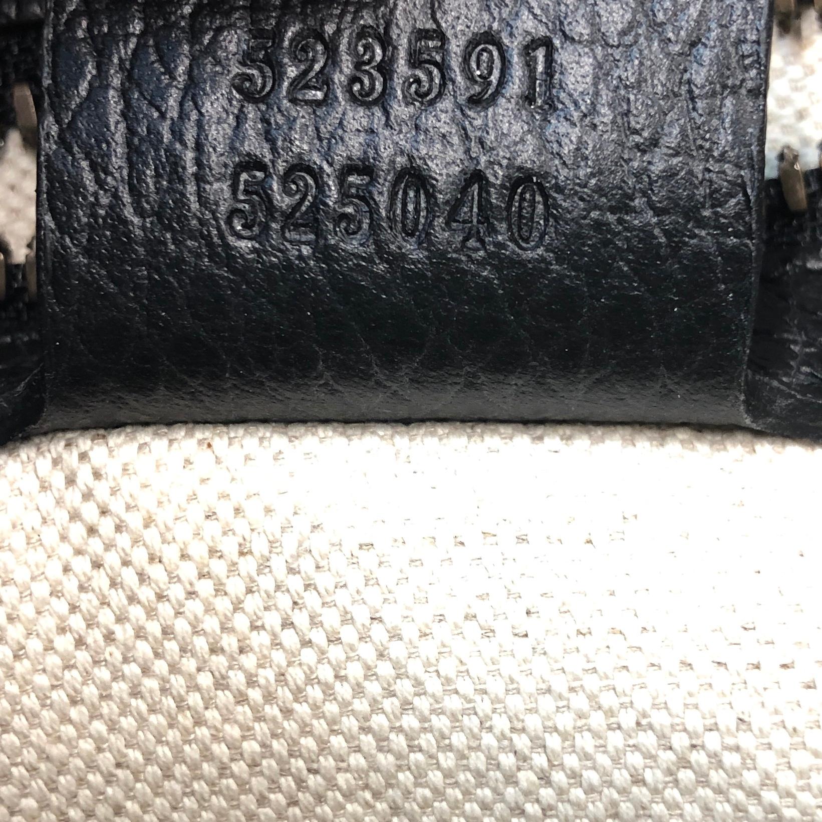 Black Gucci Logo Zip Messenger Bag Printed Leather Small