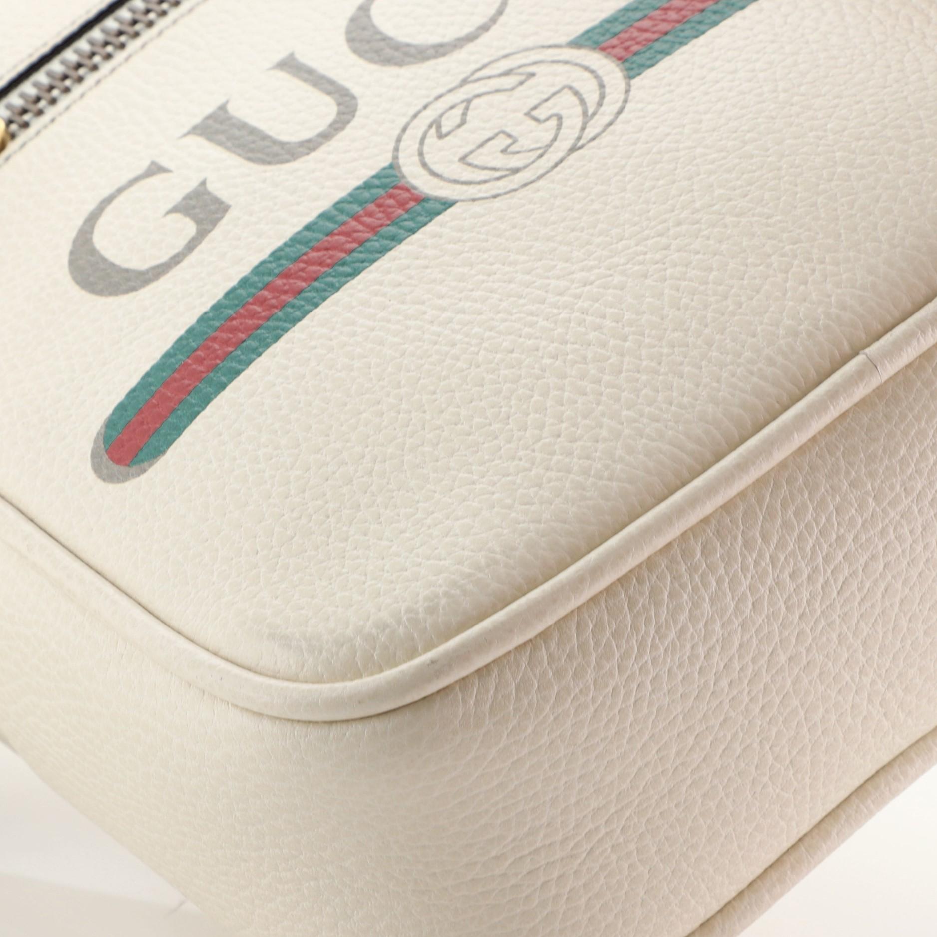 Gucci Logo Zip Messenger Bag Printed Leather Small 1