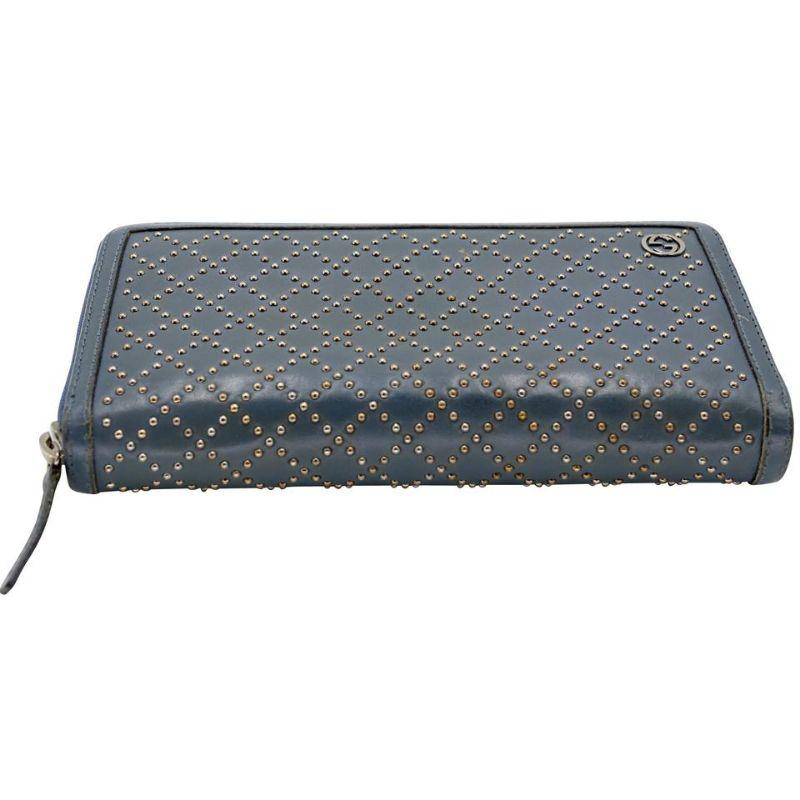 Gray Gucci Long Studded GG Monogram Wallet GG-W1217P-0005 For Sale