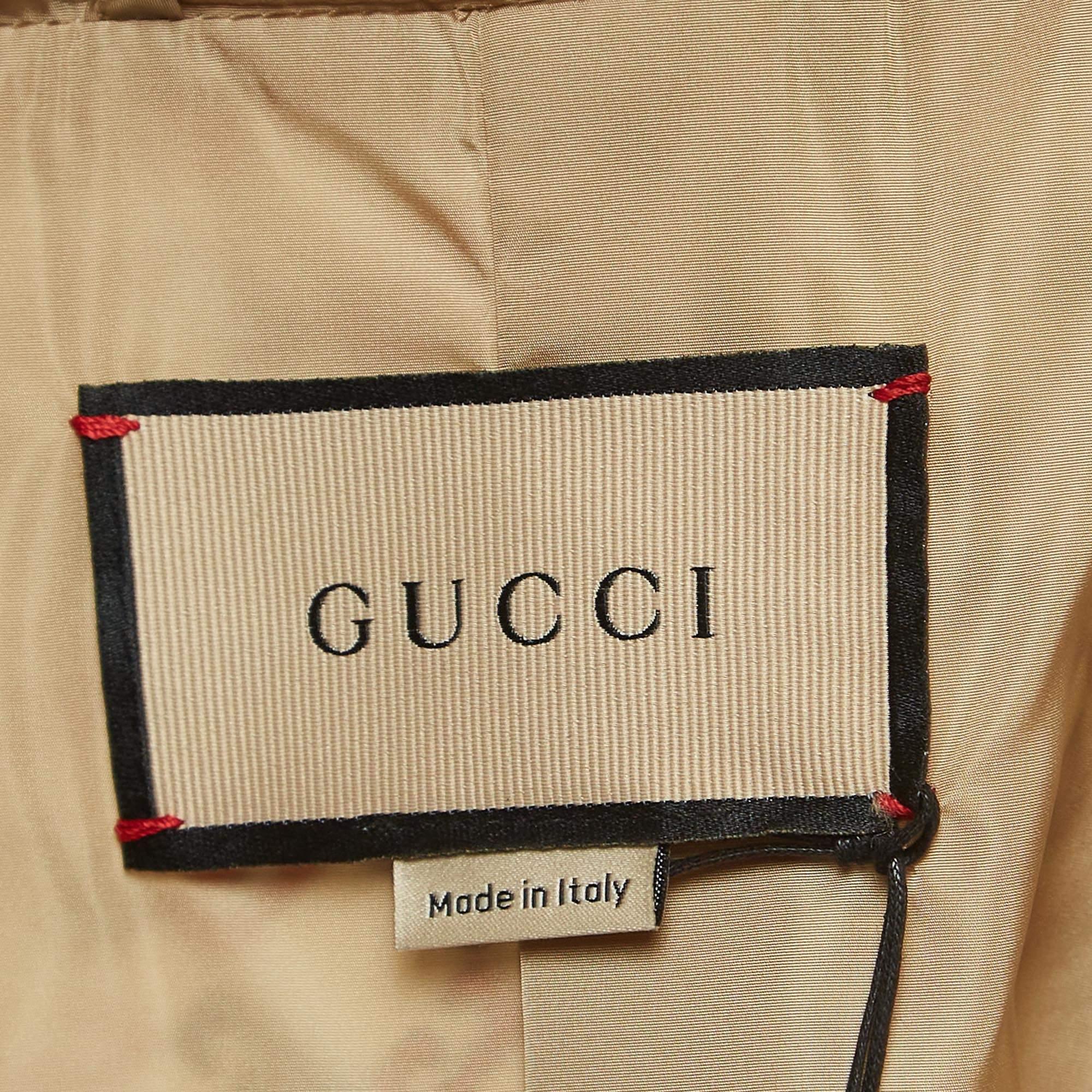 Gucci Love Parade Creme Geometric GG Druck Nylon Windbreaker Jacke L im Angebot 1