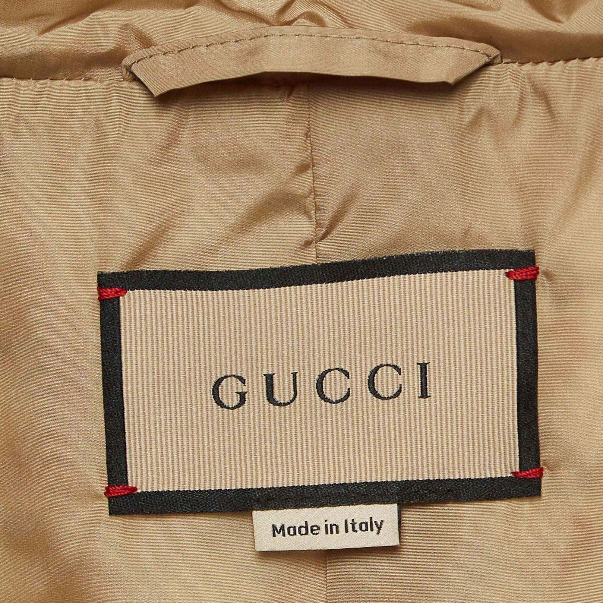 Women's Gucci Love Parade Cream Geometric GG Print Nylon Windbreaker Jacket XL For Sale