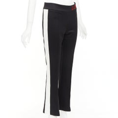 GUCCI LOVED red embroidered black white cropped flare trousers S