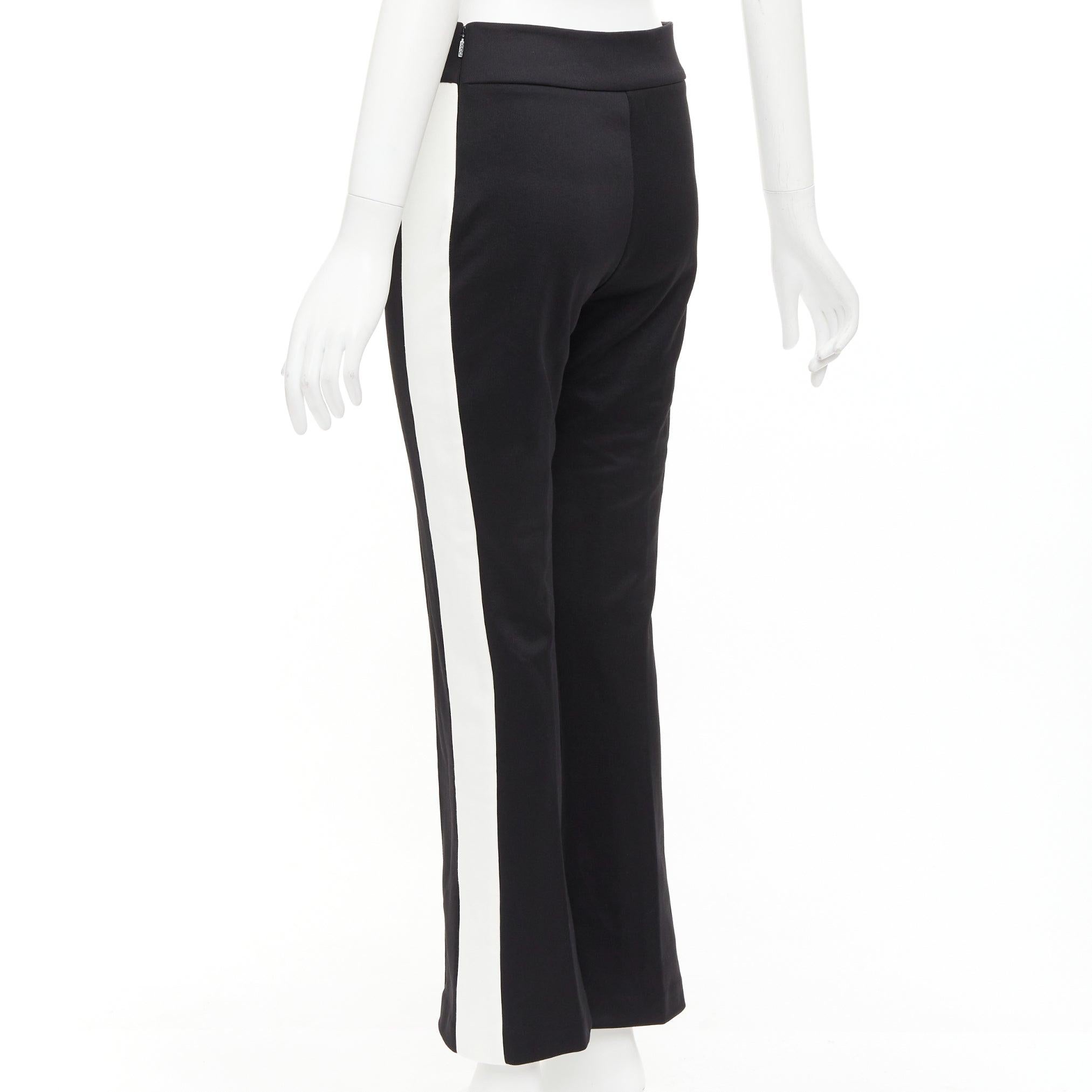 GUCCI LOVED red embroidered black white cropped flare trousers S For Sale 1