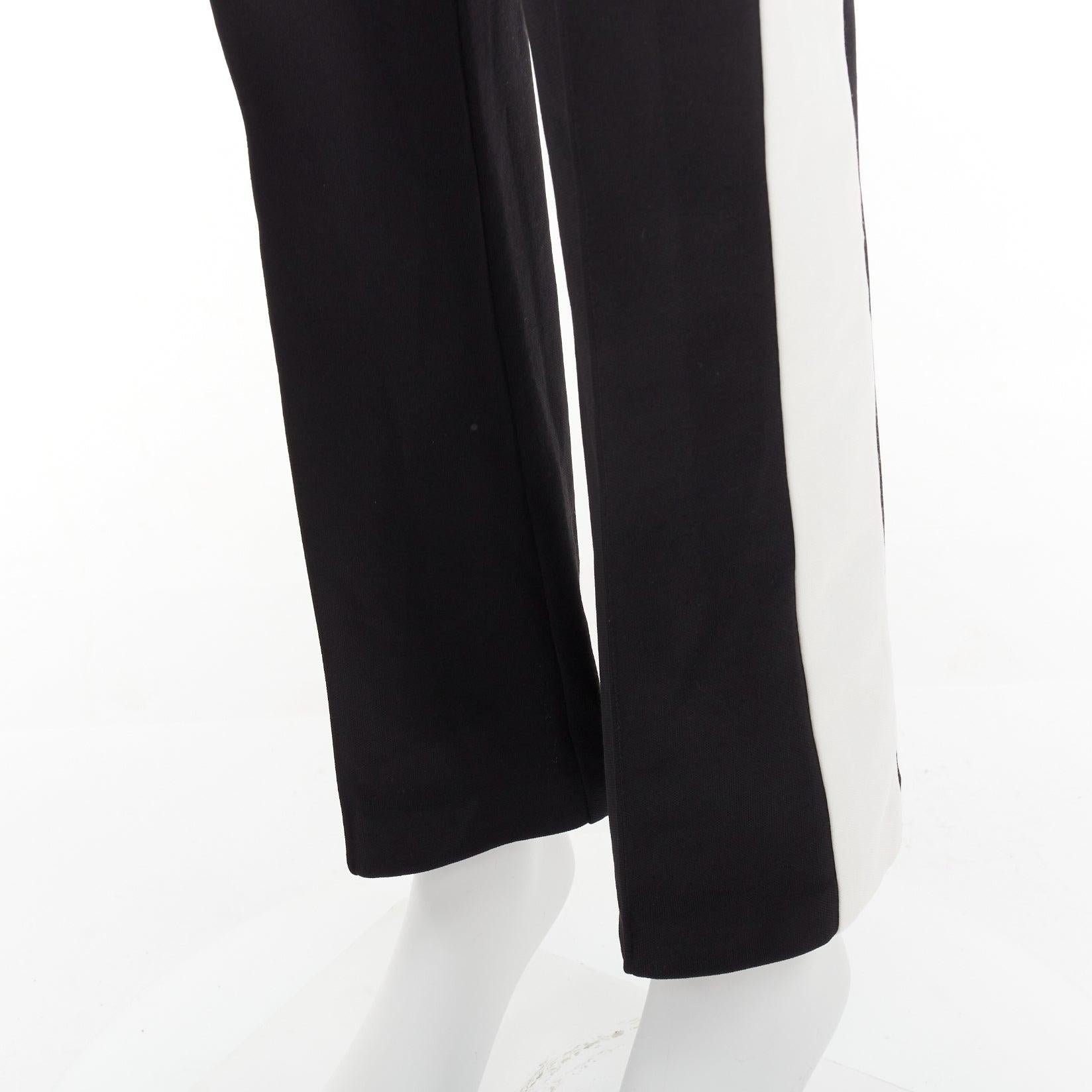 GUCCI LOVED red embroidered black white cropped flare trousers S For Sale 2