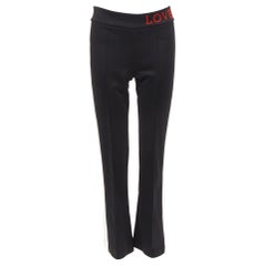 GUCCI LOVED red embroidered black white cropped flare trousers S