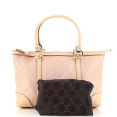 Gucci Lovely Heart Interlocking G Tote GG Canvas Small