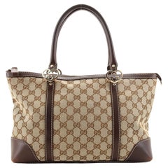 Gucci Lovely Heart Interlocking G Tote GG Canvas Small